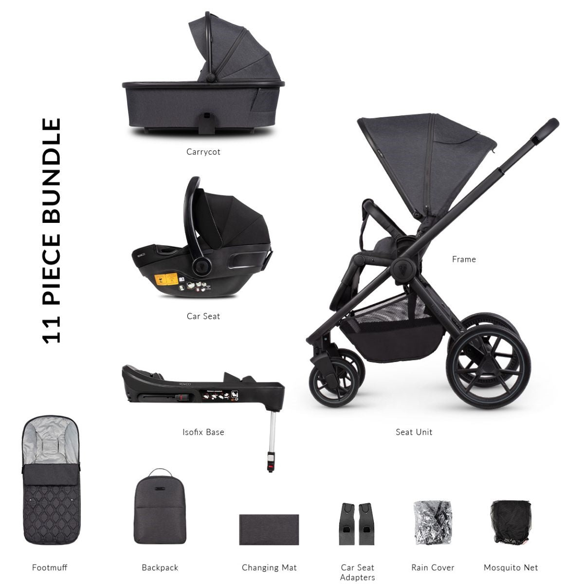 Venicci Tinum Edge 3in1 + Isofix Base Complete Travel System Bundle