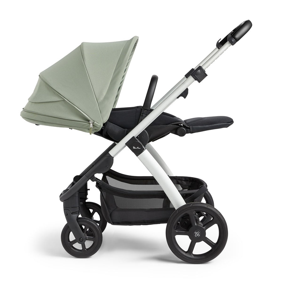 Silver Cross Tide 3-in-1 Dream Travel System + Free Accessories Pack Bundle, Sage on Silver