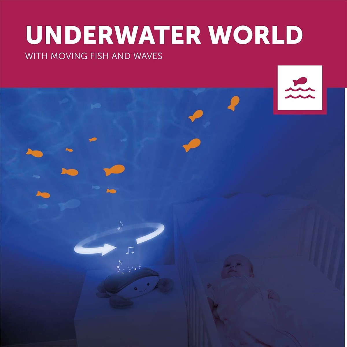 Zazu Cody The Crab - Ocean Projector with Moving Projection and Soothing melodies