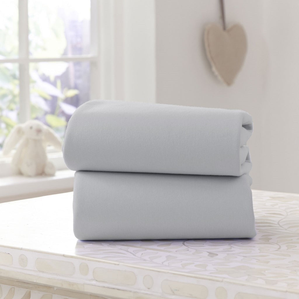Clair De Lune 2 Pack Fitted Cotton Moses Basket Sheets