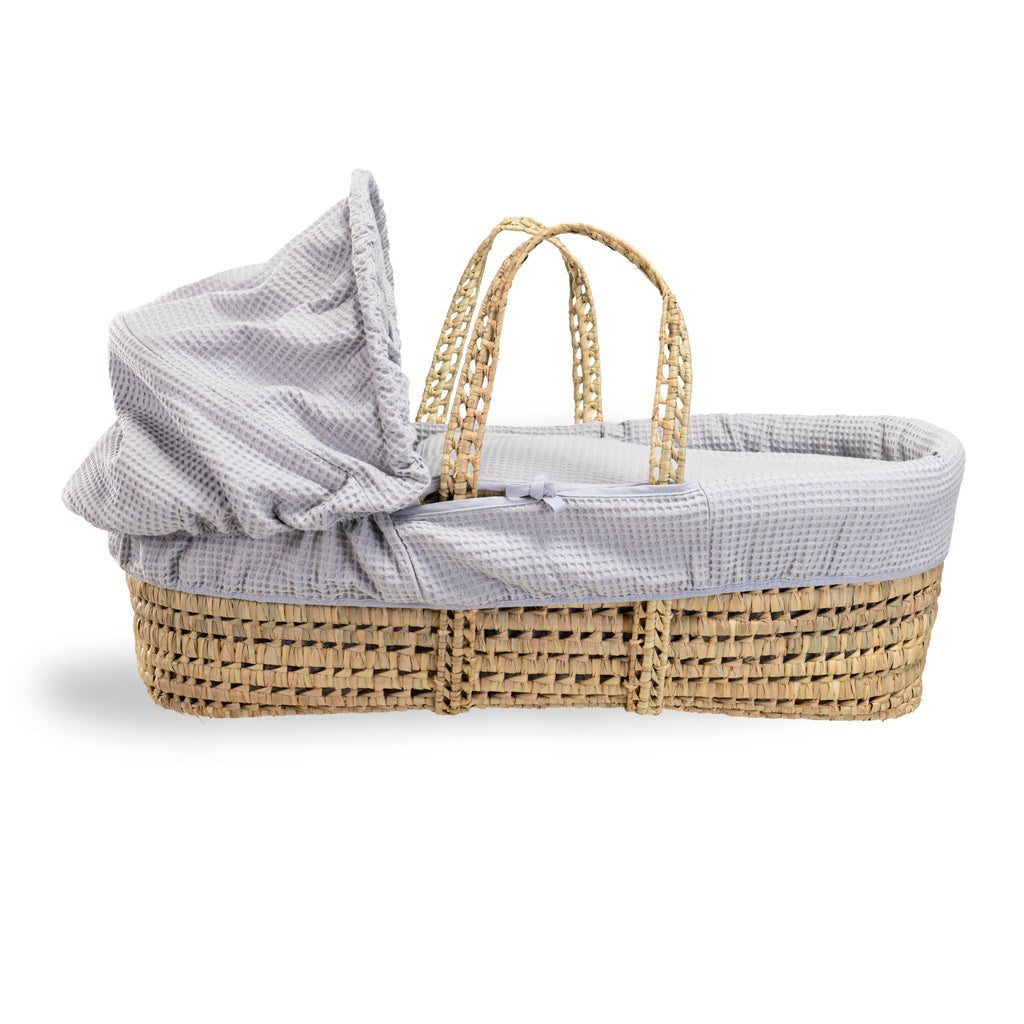 Clair De Lune Waffle Palm Moses Basket