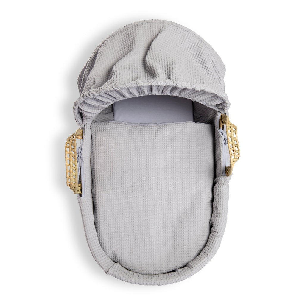 Clair De Lune Waffle Palm Moses Basket
