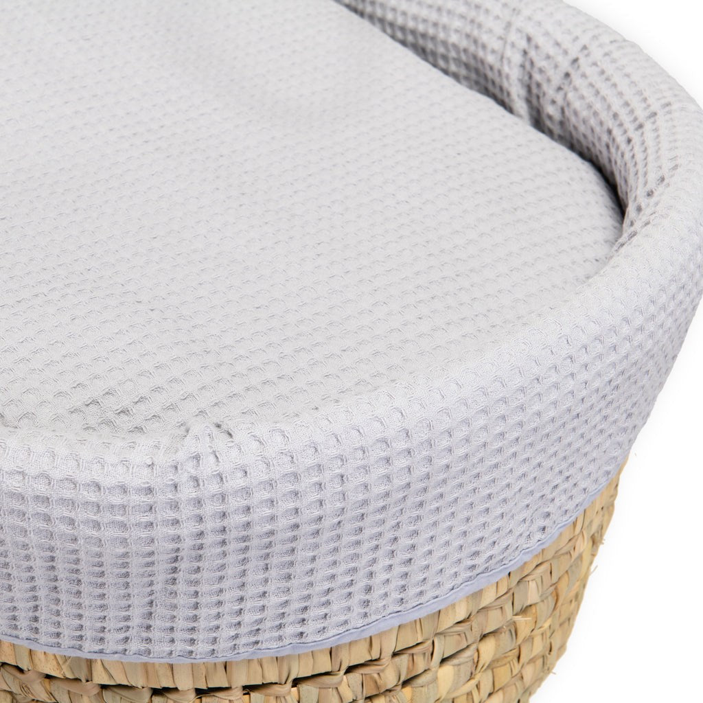 Clair De Lune Waffle Palm Moses Basket