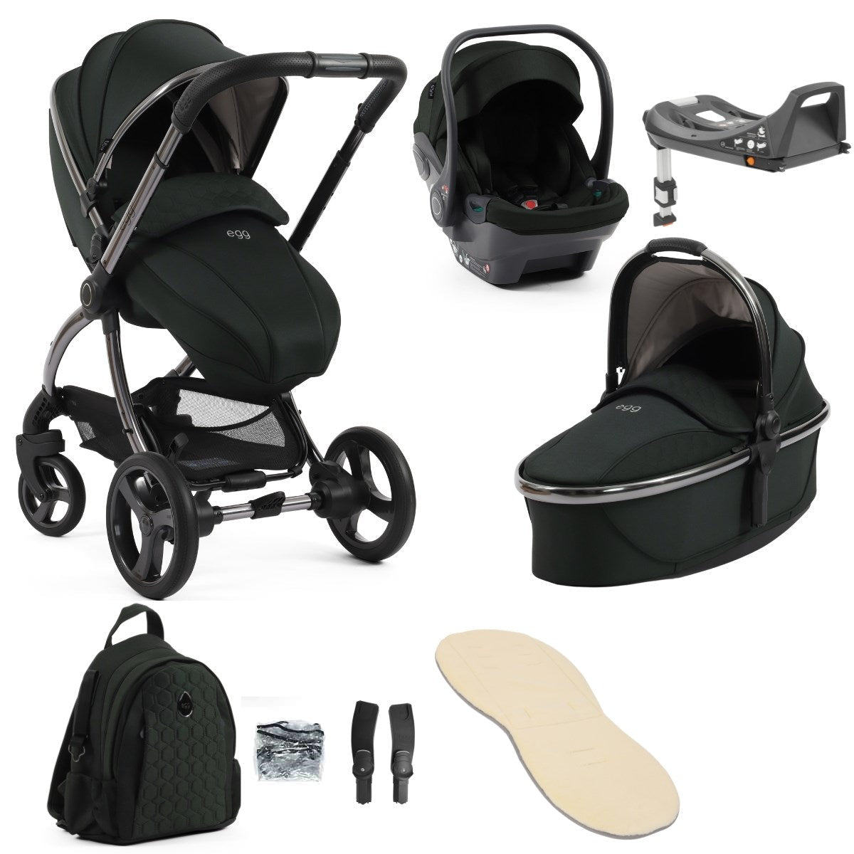 Egg Egg3 Travel System & Base Bundle - Black Olive