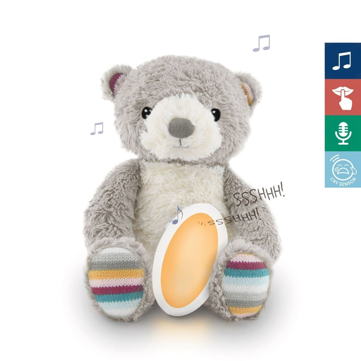 Zazu Bruno the Bear, Baby Sleep Shusher with Light, Sound, and Voice Recording