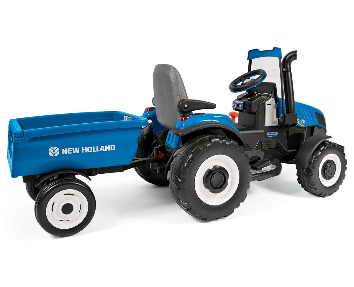 Peg Perego New Holland T8, 12V Electric Tractor with Trailer, 3+ years