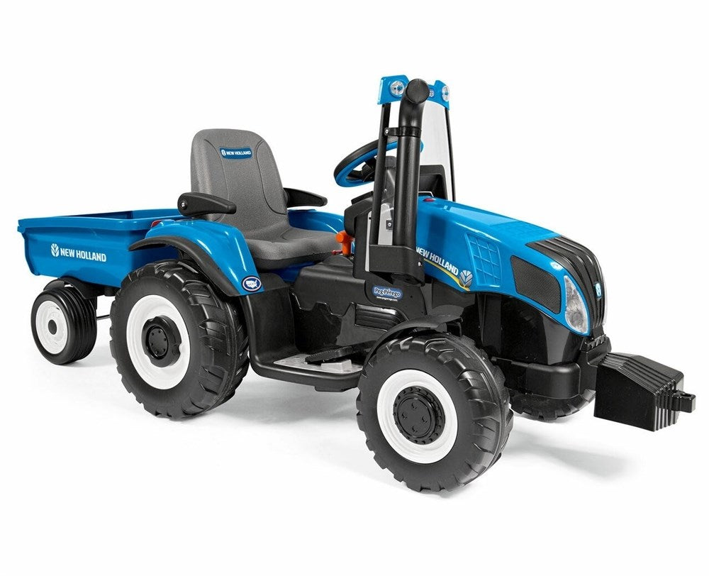Peg Perego New Holland T8, 12V Electric Tractor with Trailer, 3+ years