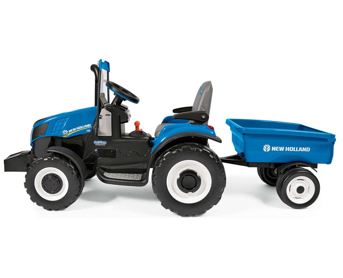 Peg Perego New Holland T8, 12V Electric Tractor with Trailer, 3+ years