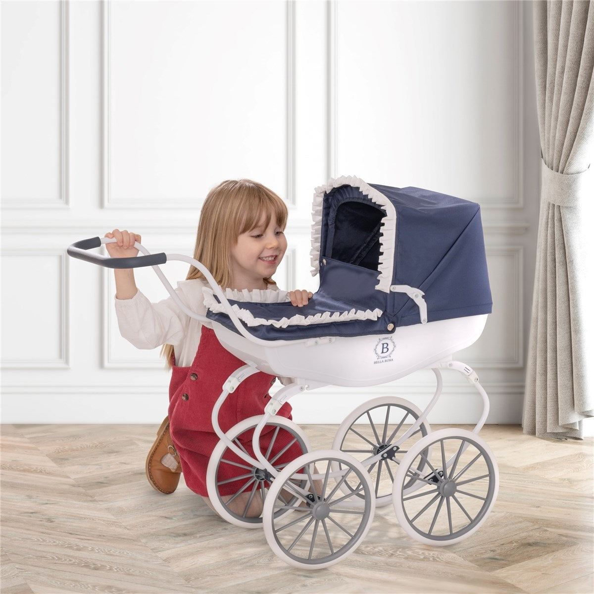 Halsall Toys Bella Rosa Dolls Pram with Baby Joy Doll Bundle, 3+ years