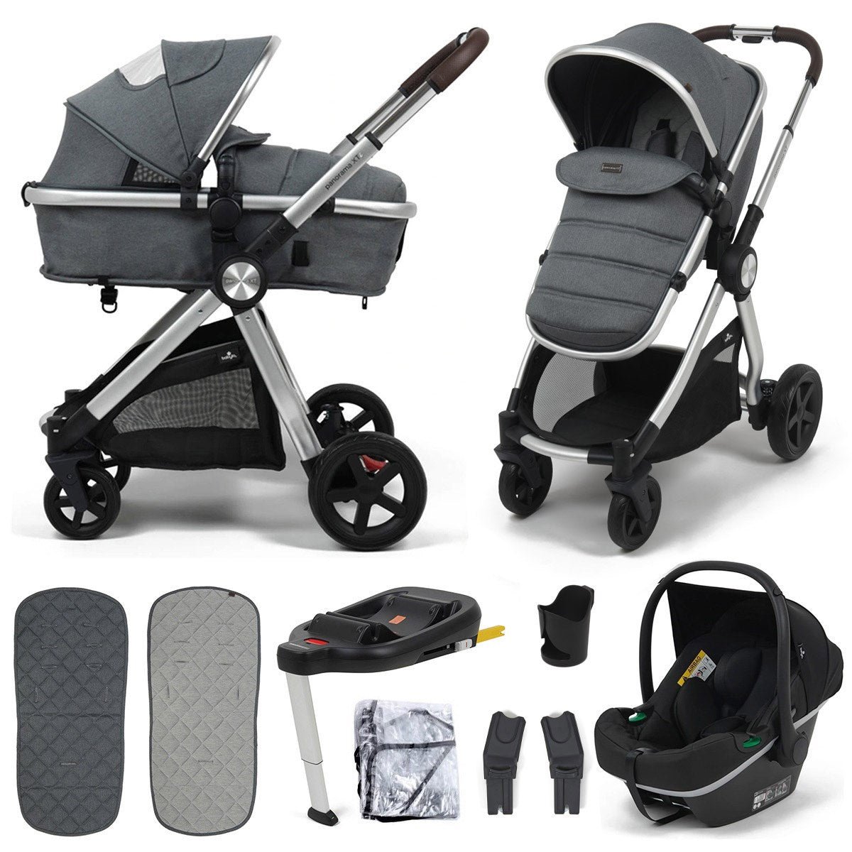 BabyLo Panorama XTi 3in1 iSize Travel System + Isofix Base