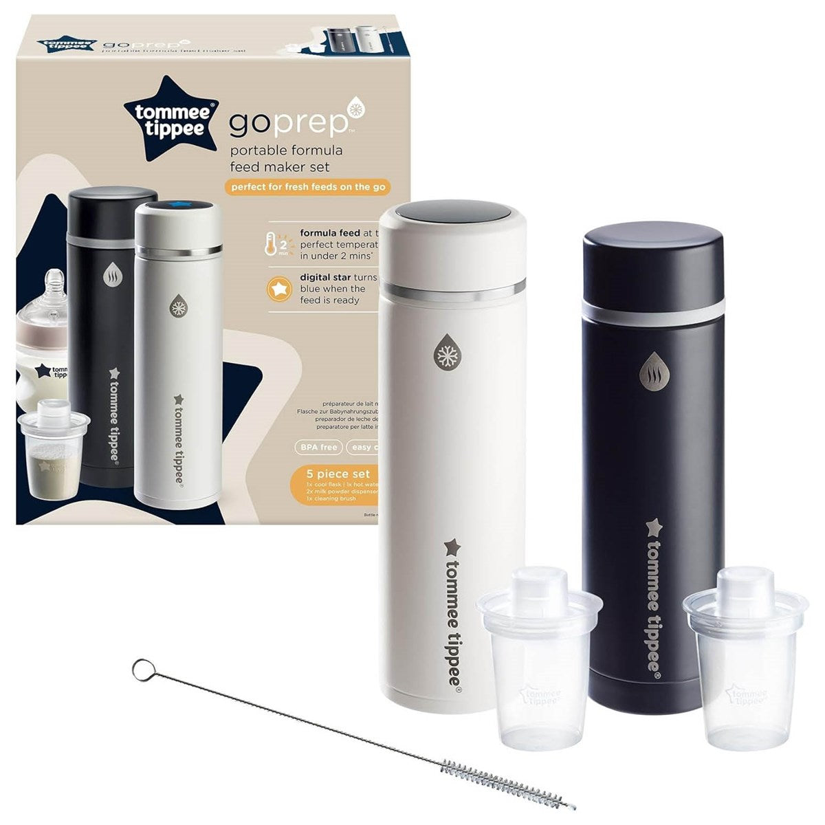 Tommee Tippee GoPrep Portable Formula Feed Maker 5 Piece Set