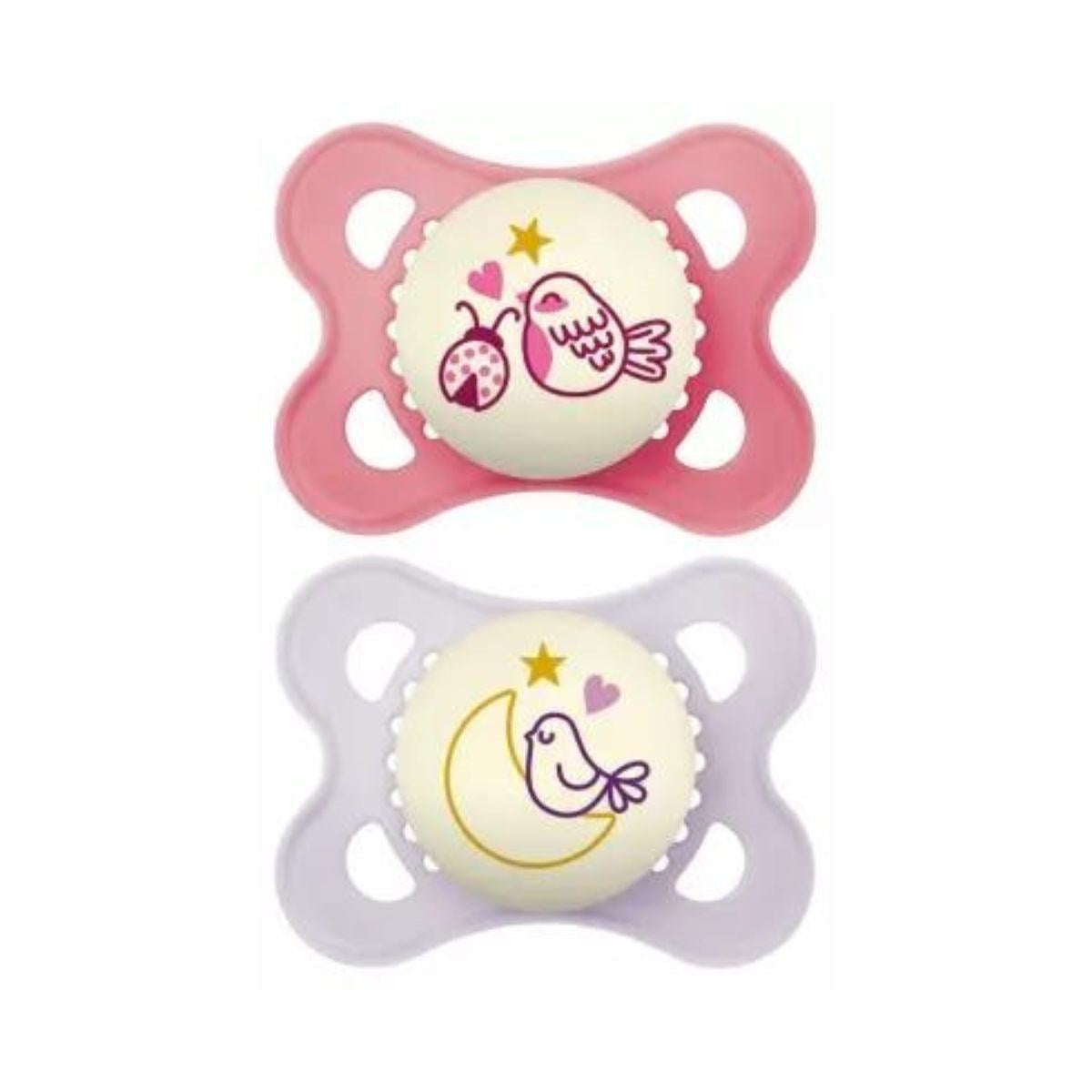 MAM Pure Night 2-6M Soother 2pk - Girl