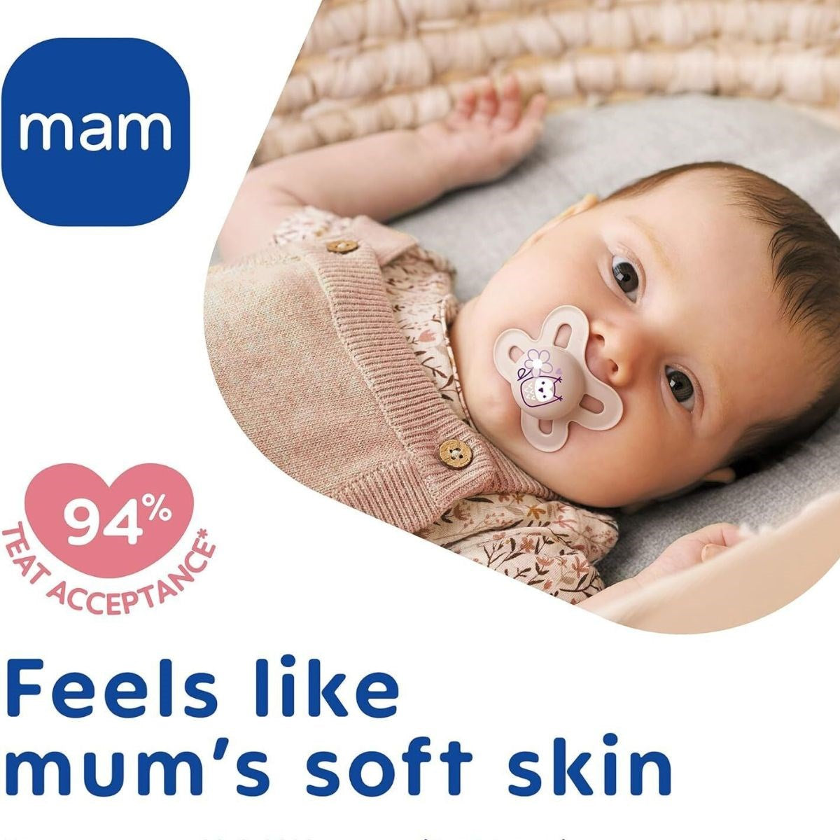 MAM Pure Original 6+M Soother 2pk - Girl