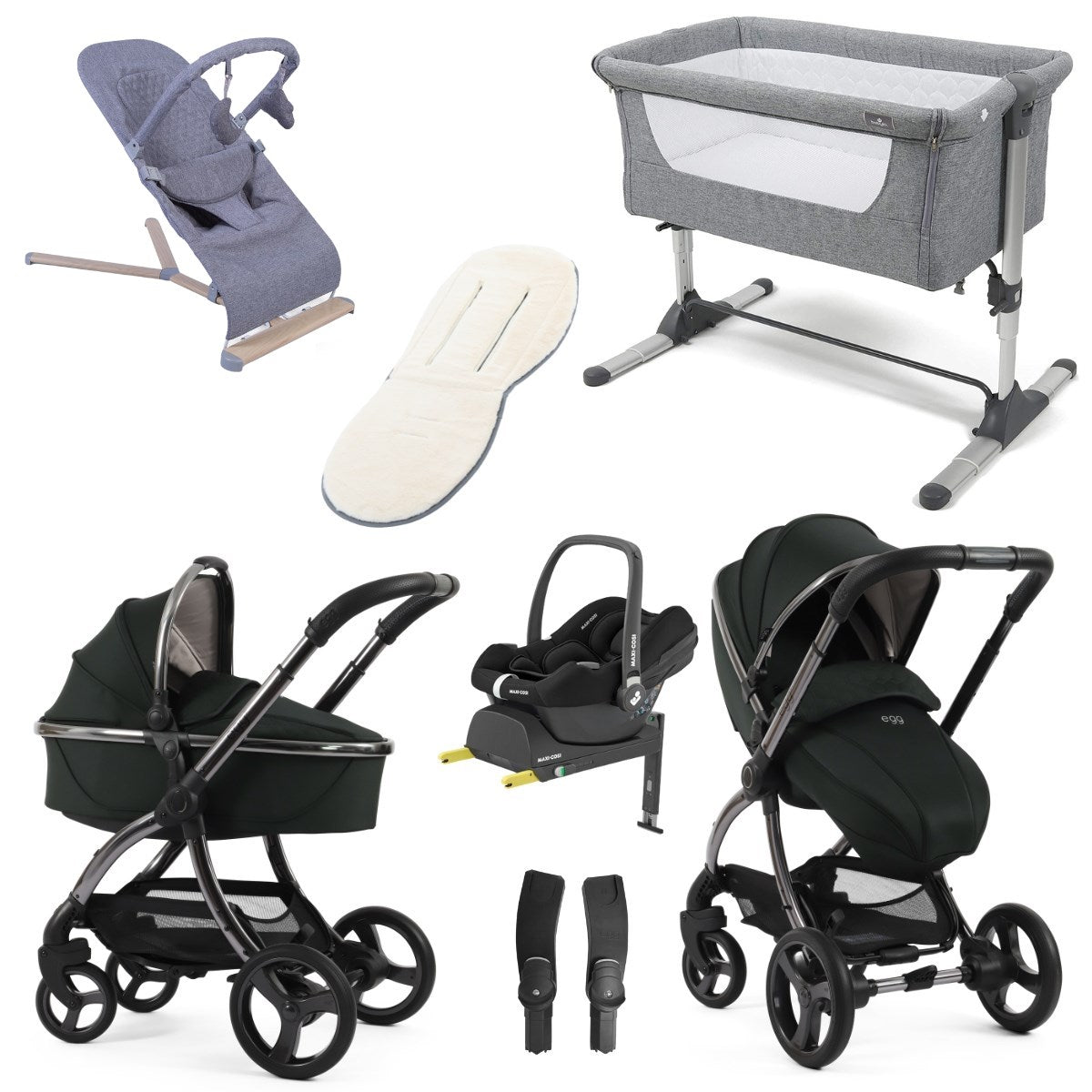 Egg Egg 3 Travel System & Nursery Bundle, Black Olive
