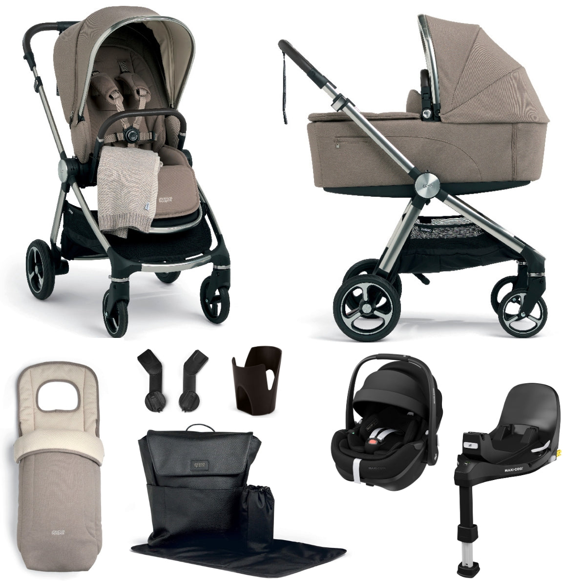 Mamas & Papas Vardo Travel System Bundle with Maxi-Cosi Pebble 360 Pro² Car Seat