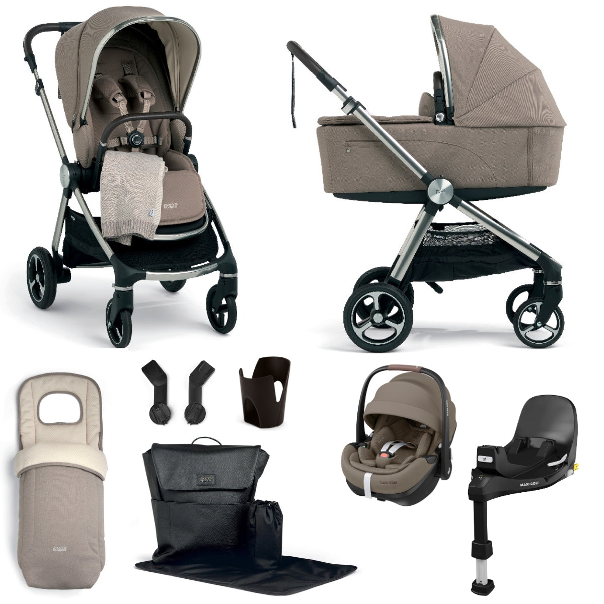 Mamas & Papas Vardo Travel System Bundle with Maxi-Cosi Pebble 360 Pro² Car Seat