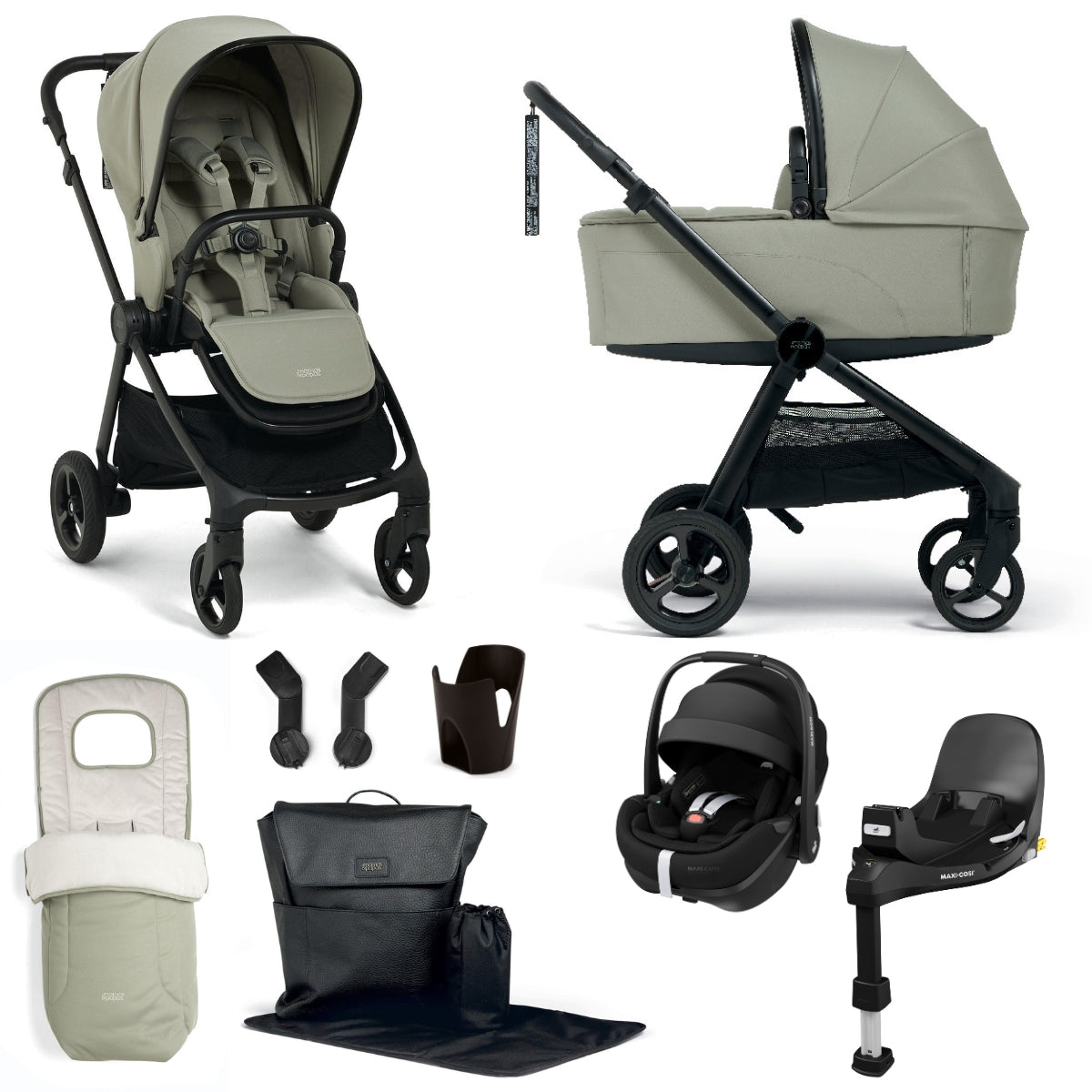 Mamas & Papas Vardo Travel System Bundle with Maxi-Cosi Pebble 360 Pro² Car Seat