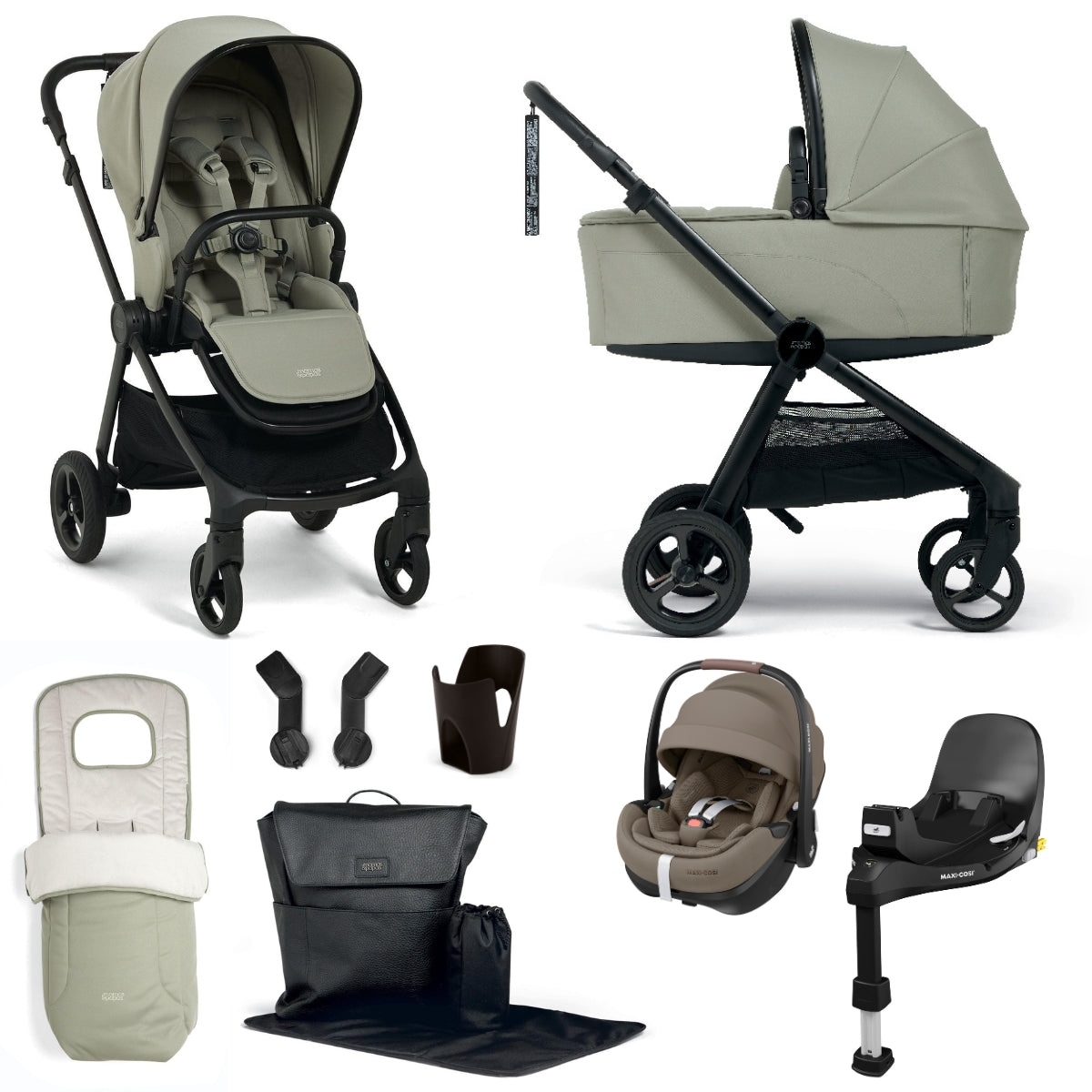 Mamas & Papas Vardo Travel System Bundle with Maxi-Cosi Pebble 360 Pro² Car Seat