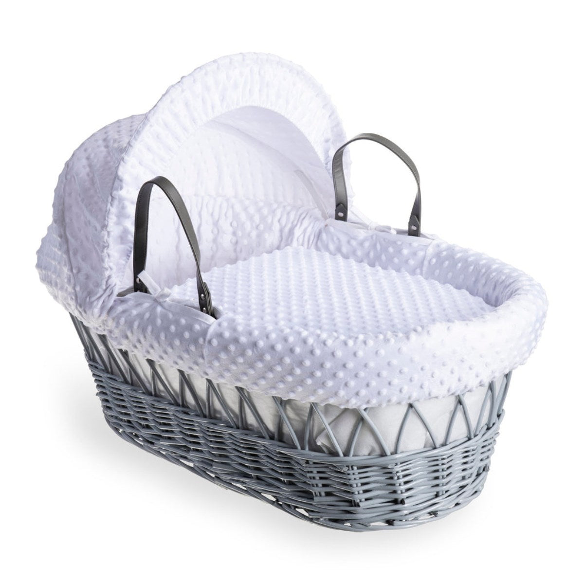 Clair De Lune Grey Wicker Moses Basket