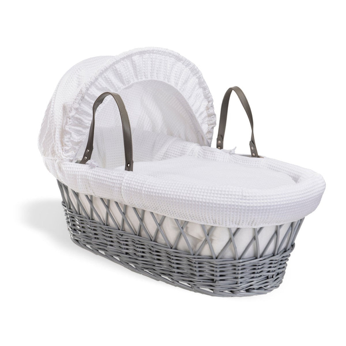 Clair De Lune Grey Wicker Moses Basket
