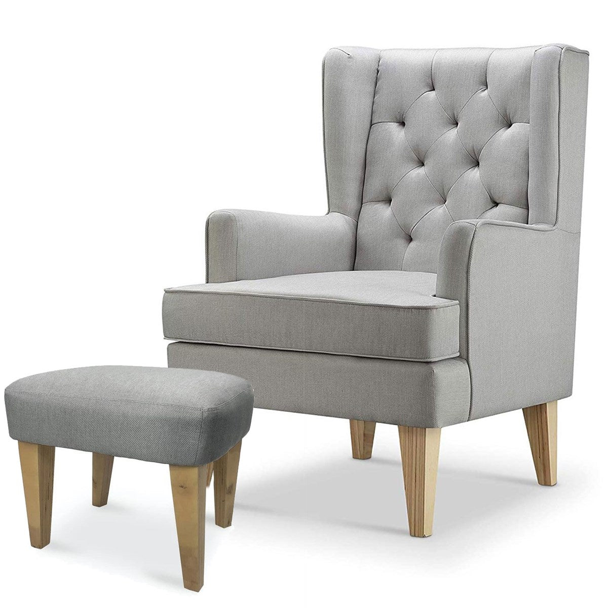 BabyLo Soothe Easy Nursing Chair & Rocker with Stool, Grey