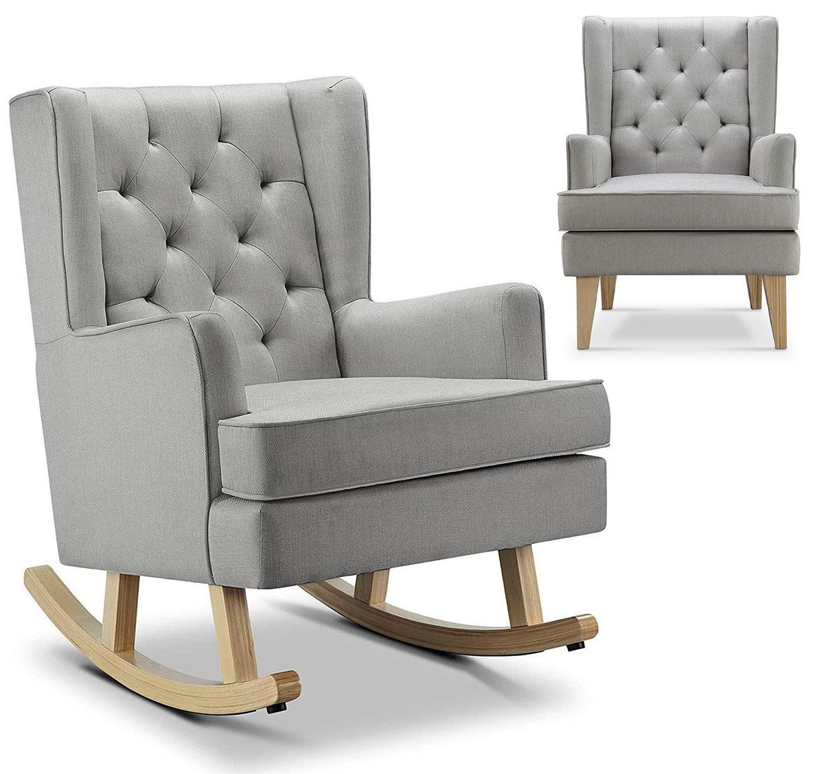 BabyLo Soothe Easy Nursing Chair & Rocker with Stool, Grey