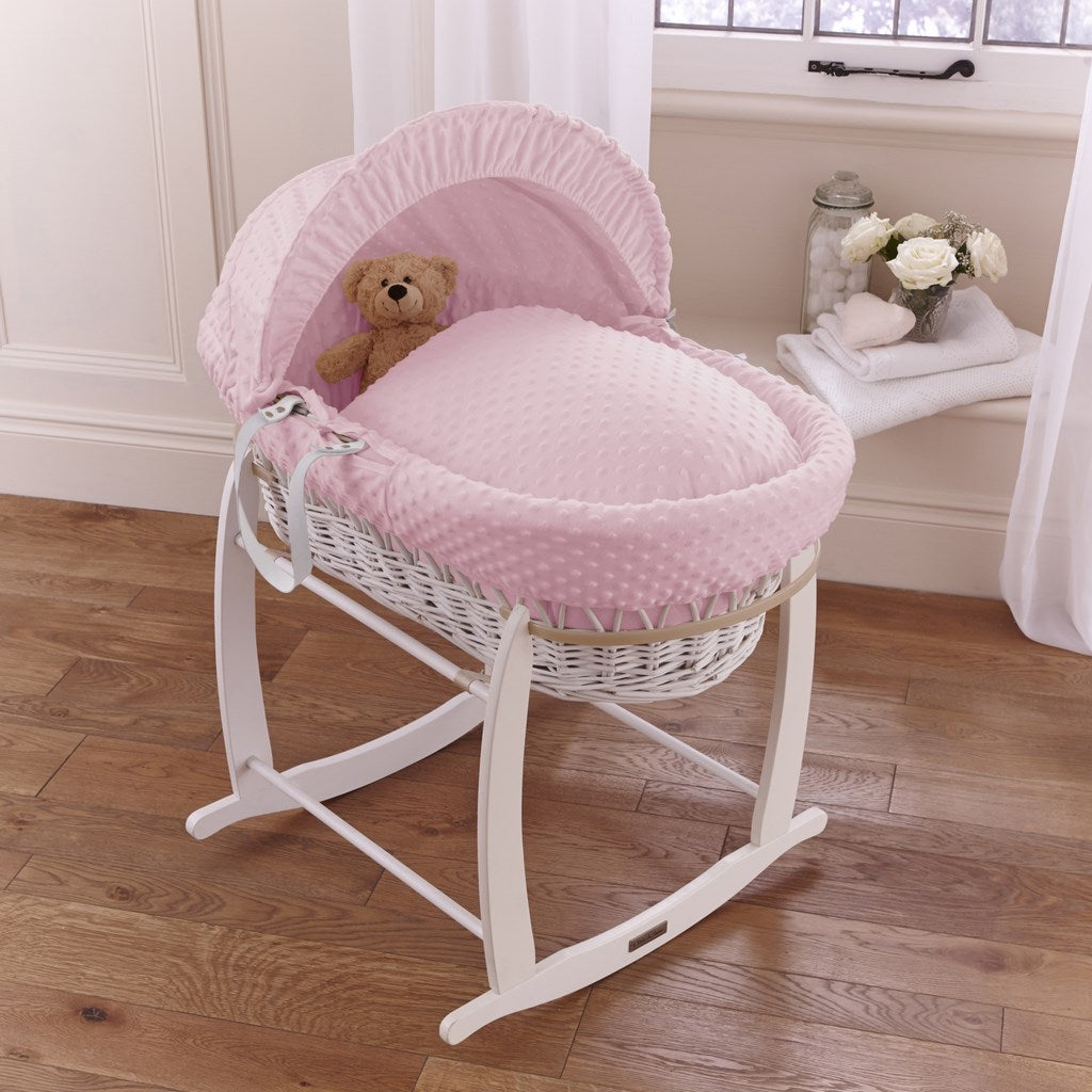 Clair De Lune White Wicker Moses Basket