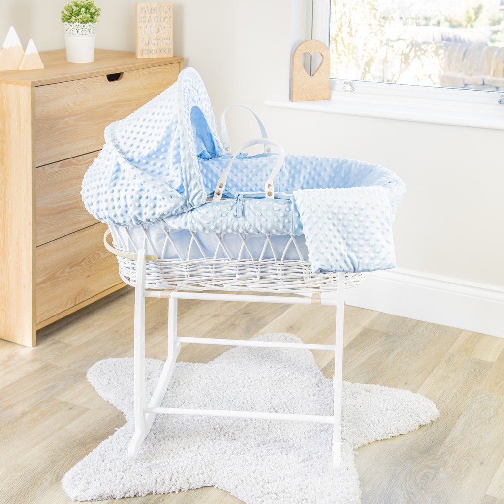 Clair De Lune White Wicker Moses Basket