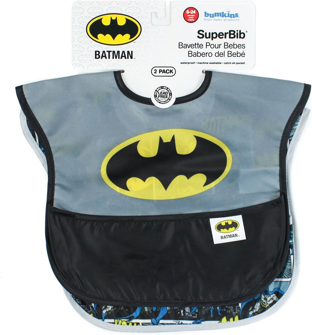 Bumkins SuperBib, 2-Pack Batman Design