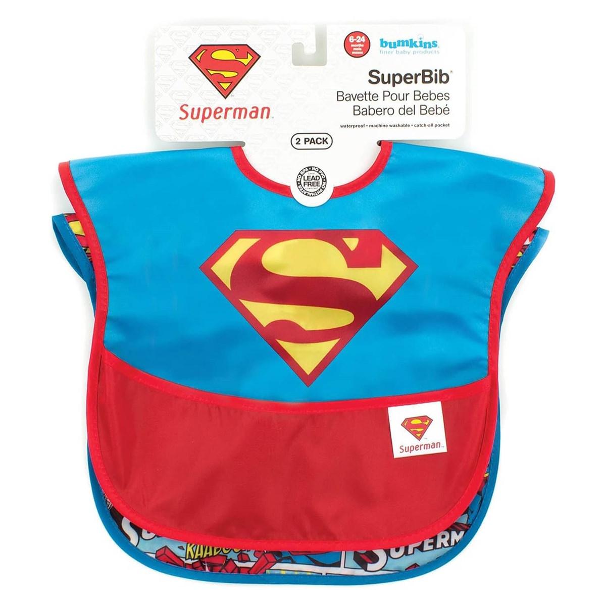 Bumkins SuperBib 2-Pack - Superman Design