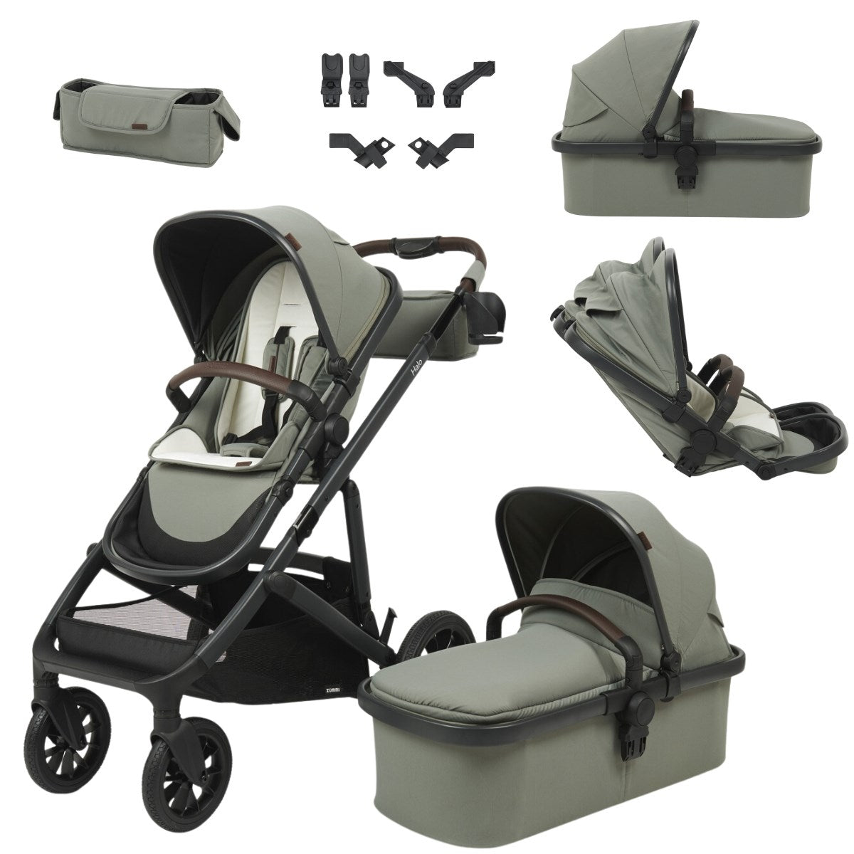 Zummi Halo Twin Complete Set, Sage Green