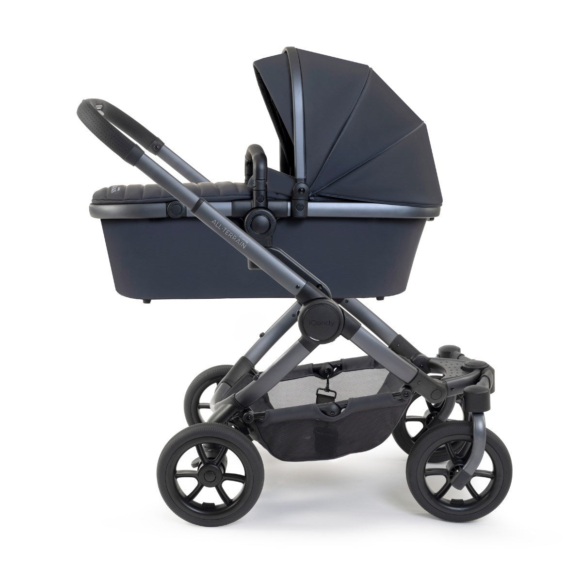 iCandy Peach 7 All-Terrain Complete Bundle + Maxi Cosi Cabriofix iSize Car Seat & Isofix Base - Storm Grey