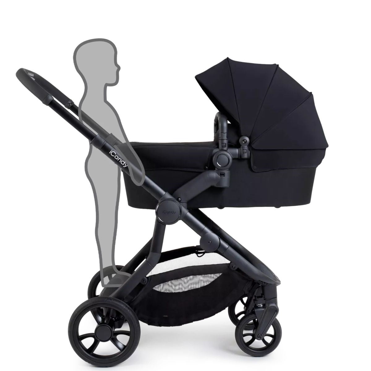iCandy Orange 4 Complete Bundle Jet Black + Maxi Cosi Cabriofix and Isofix Base,