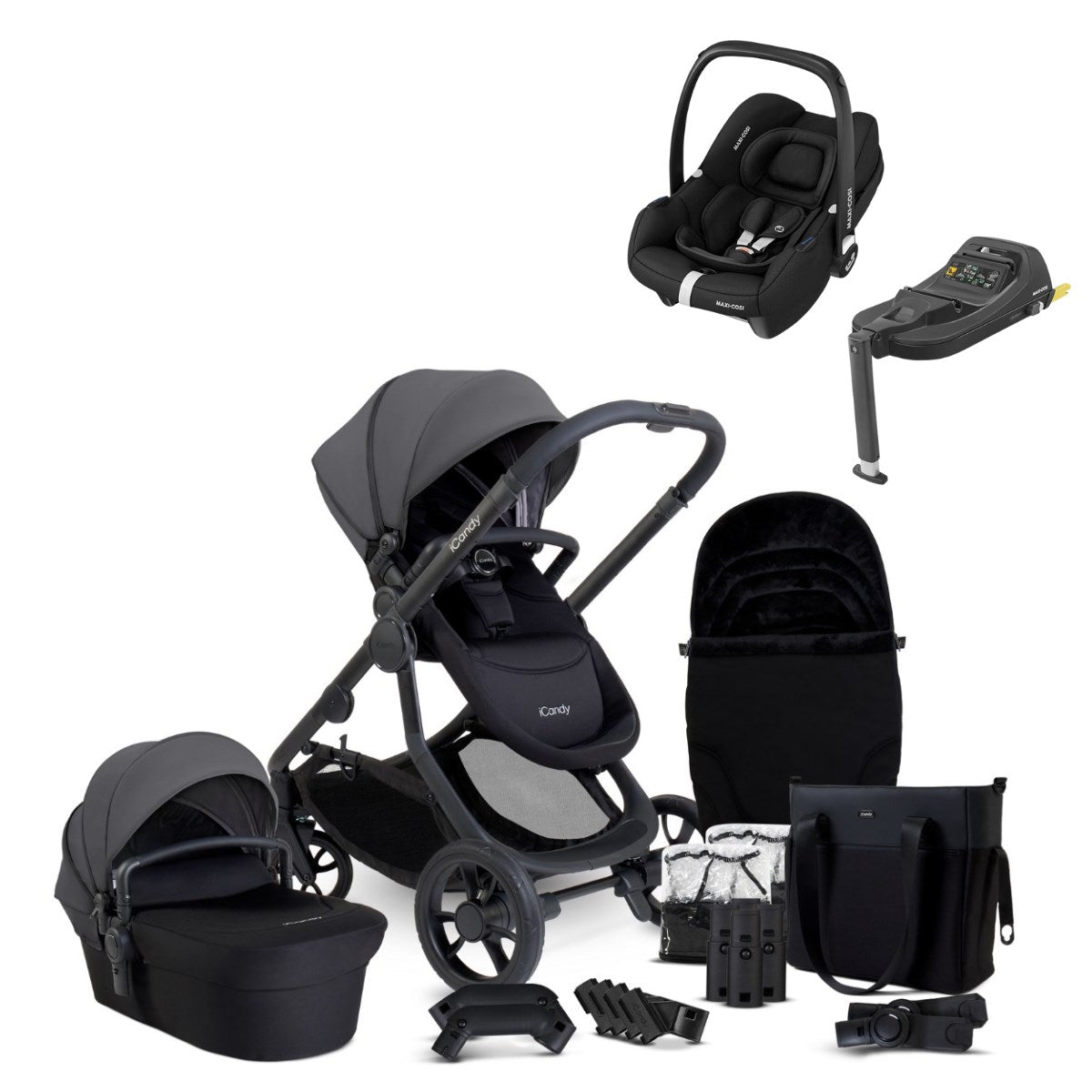 iCandy Orange 4 Complete Bundle Fossil + Maxi Cosi Cabriofix and Isofix Base