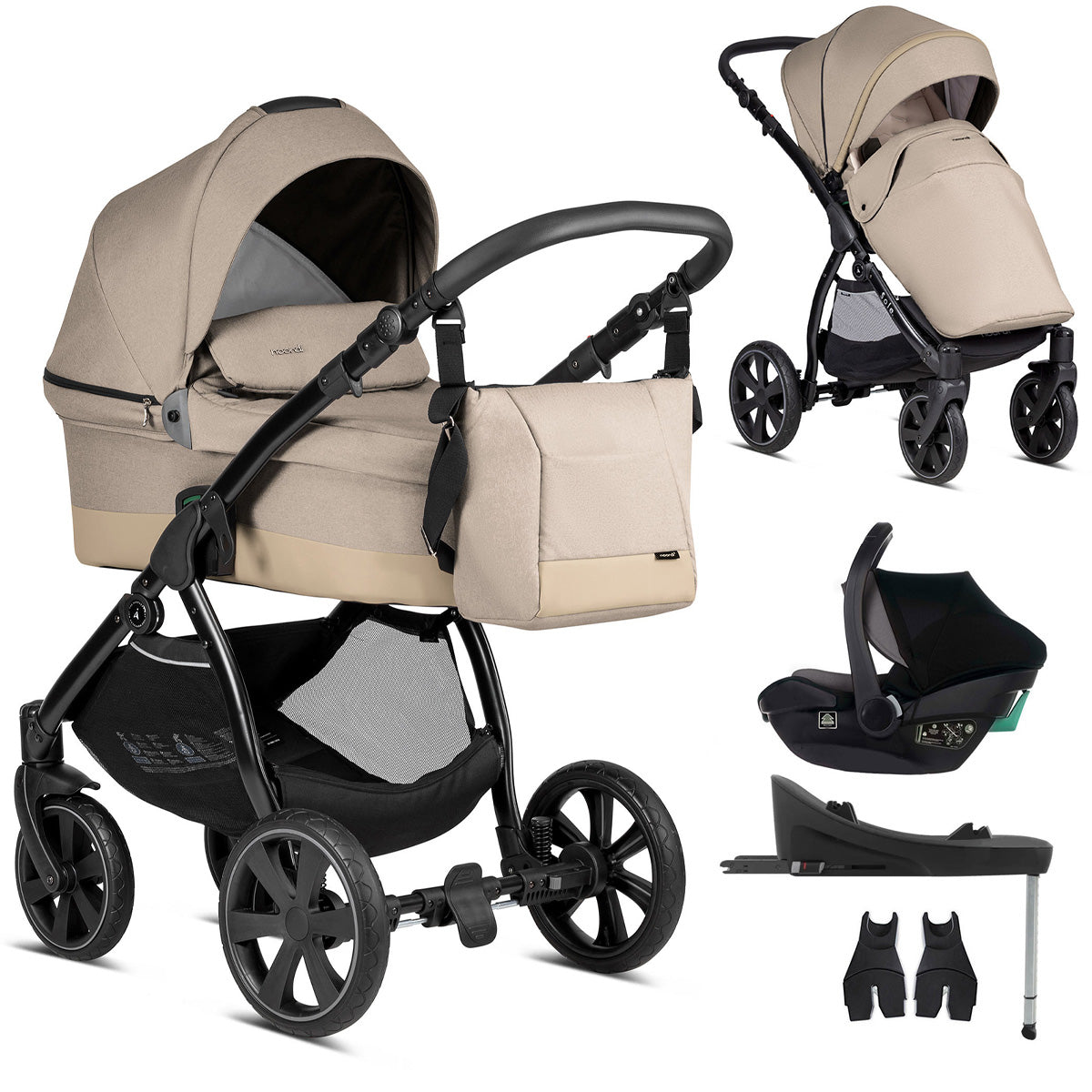 Noordi Sole Go 3in1 + Travel Carrier Car Seat, Chateau Grey