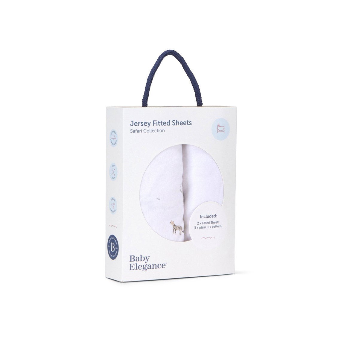 Baby Elegance 2 Pack Jersey Cot Bed Sheets, 140 x 70cm