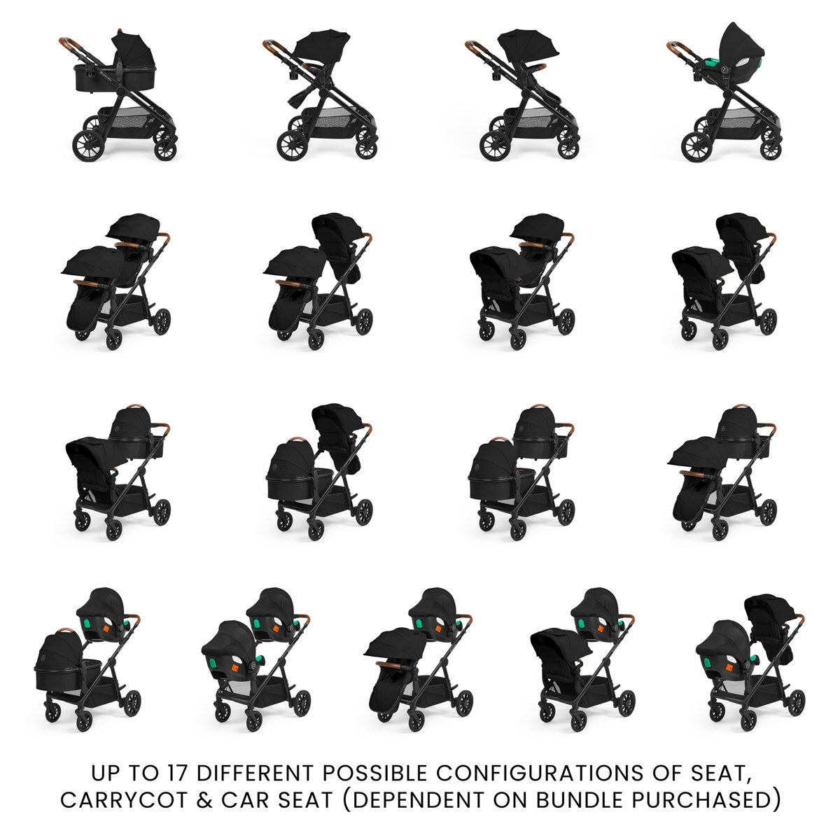 Ickle Bubba Virgo 2in1 Single to Double Pushchair