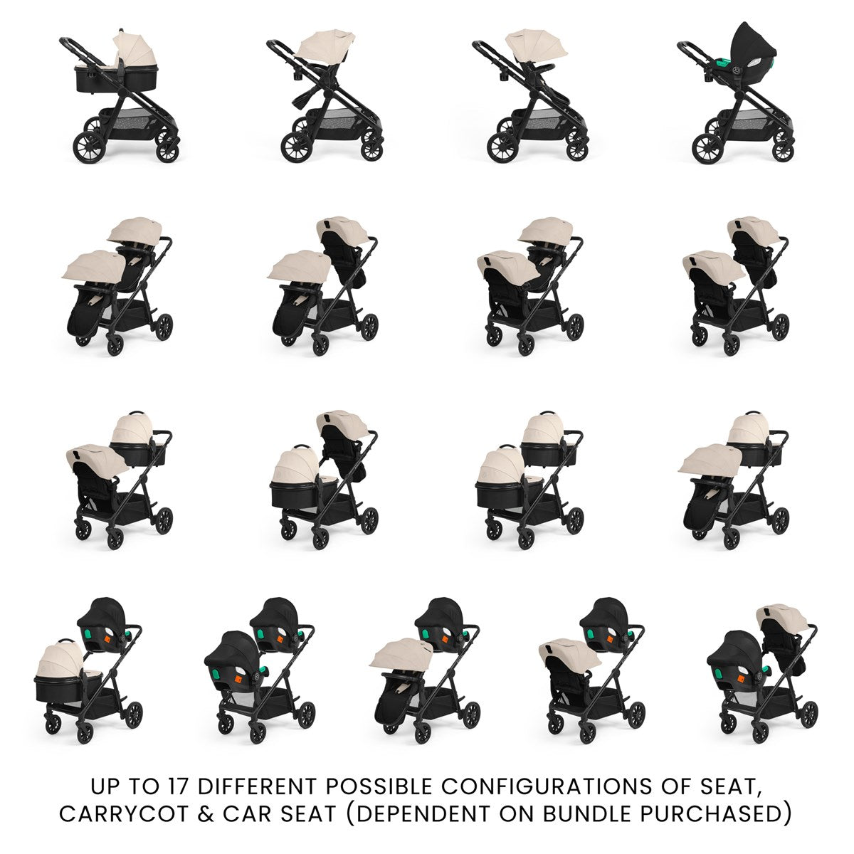 Ickle Bubba Virgo 2in1 Single to Double Pushchair