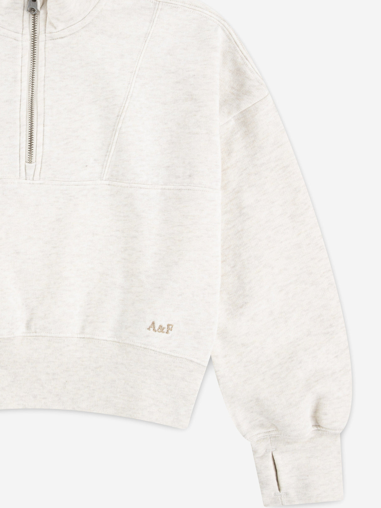 Abercrombie & Fitch Girls Essential 1/4 Zip Pullover in Beige