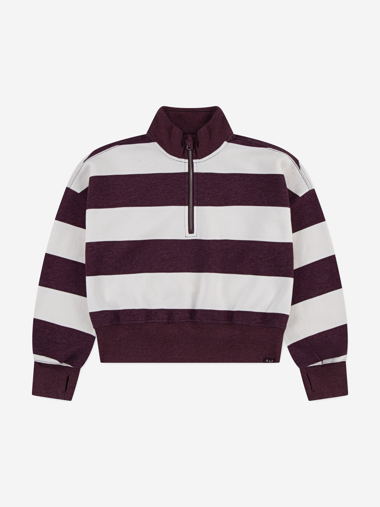 Abercrombie & Fitch Girls Quarter Zip Preppy Pullover in Red