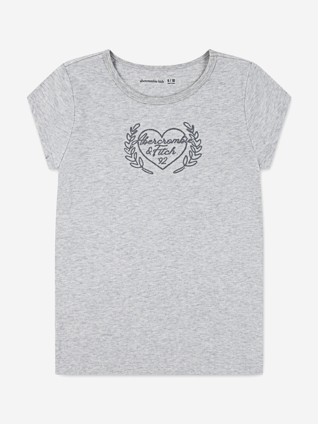 Abercrombie & Fitch Girls Laurel Heart T-Shirt in Grey