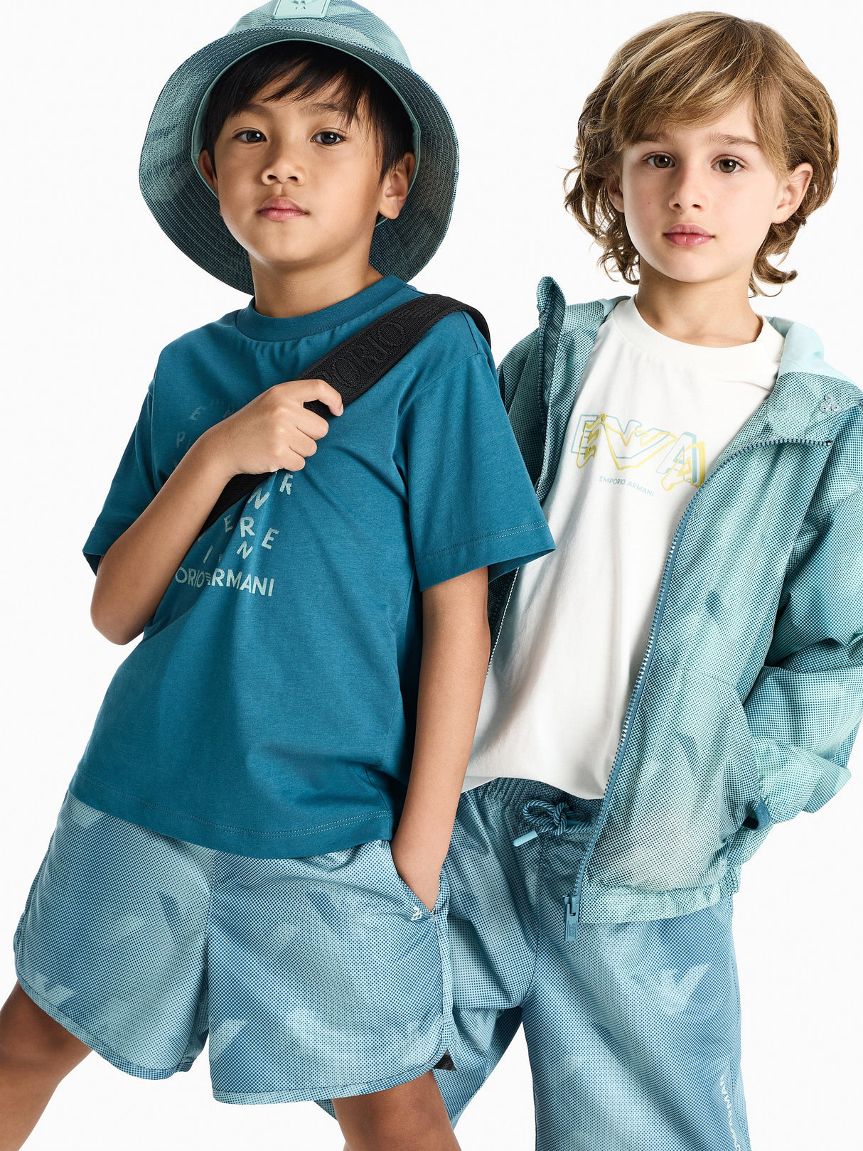 Emporio Armani Boys 2 Pack T-Shirt Set in Blue