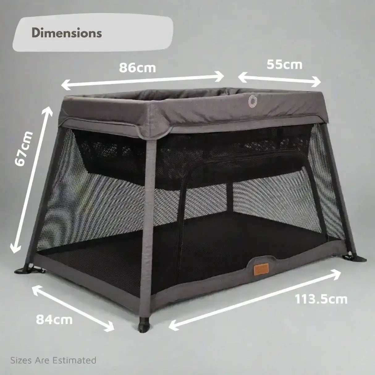 Airpod 3 Travel Cot Includes Newborn Bassinet Insert - Dark Grey