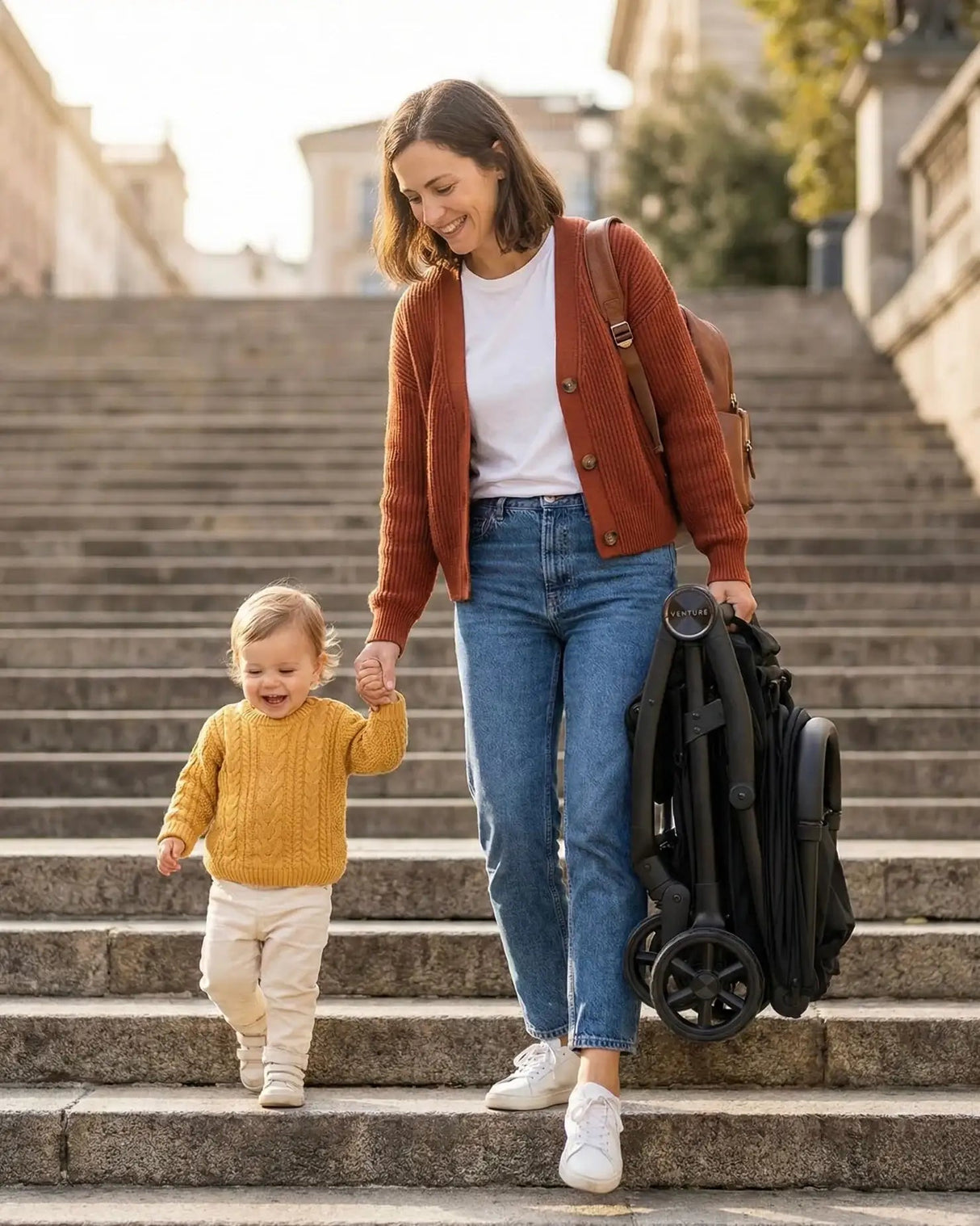 Venture Avio Compact Travel Baby Stroller - Black