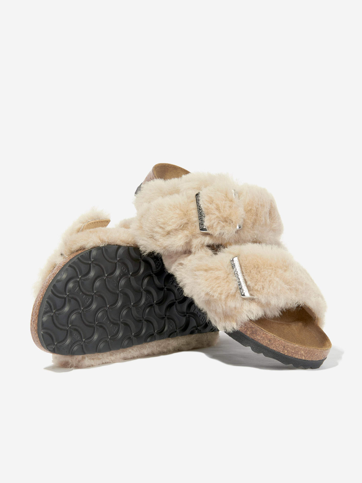 BIRKENSTOCK Classic Arizona Shearling Sandals in Beige