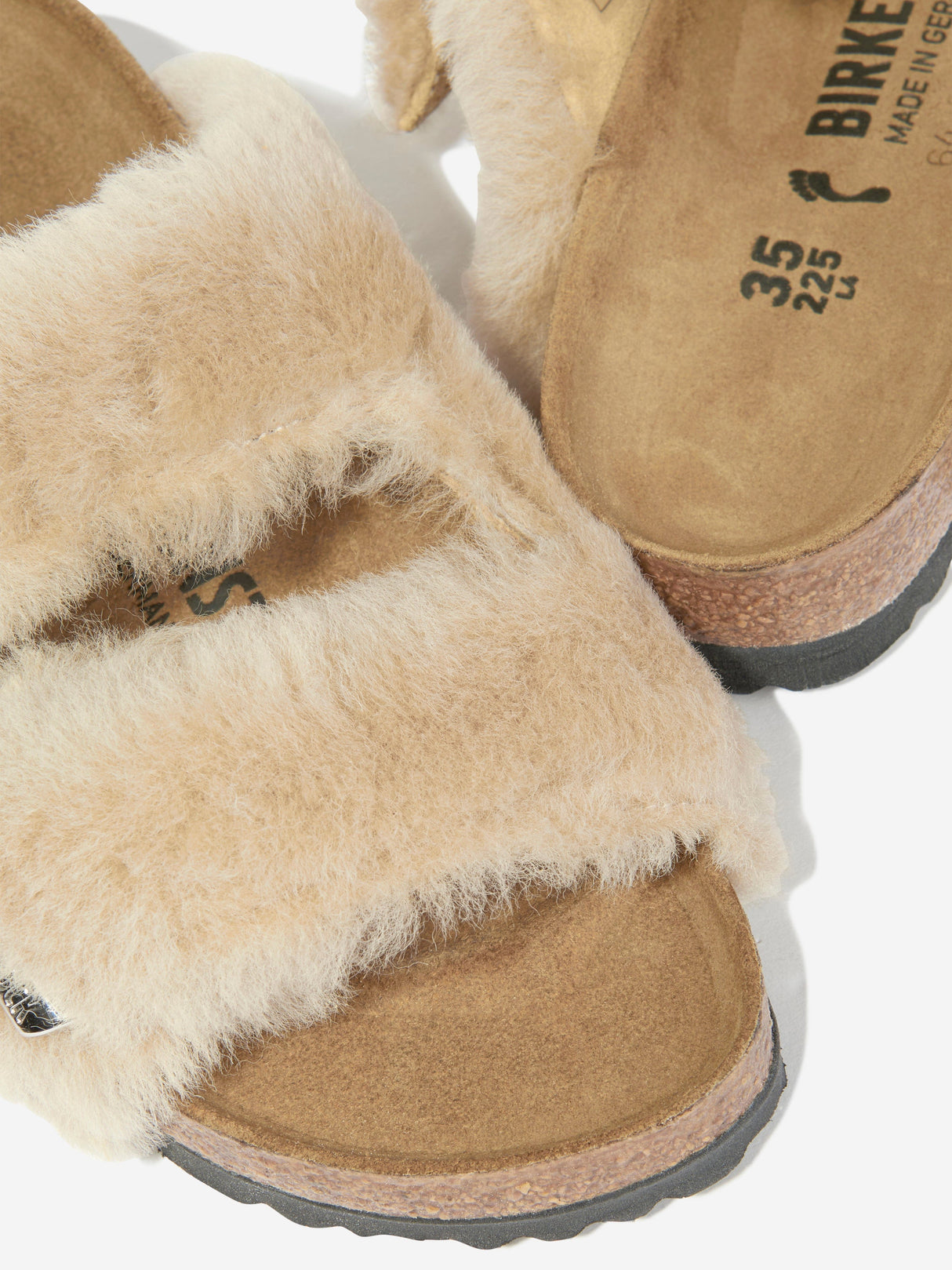 BIRKENSTOCK Classic Arizona Shearling Sandals in Beige