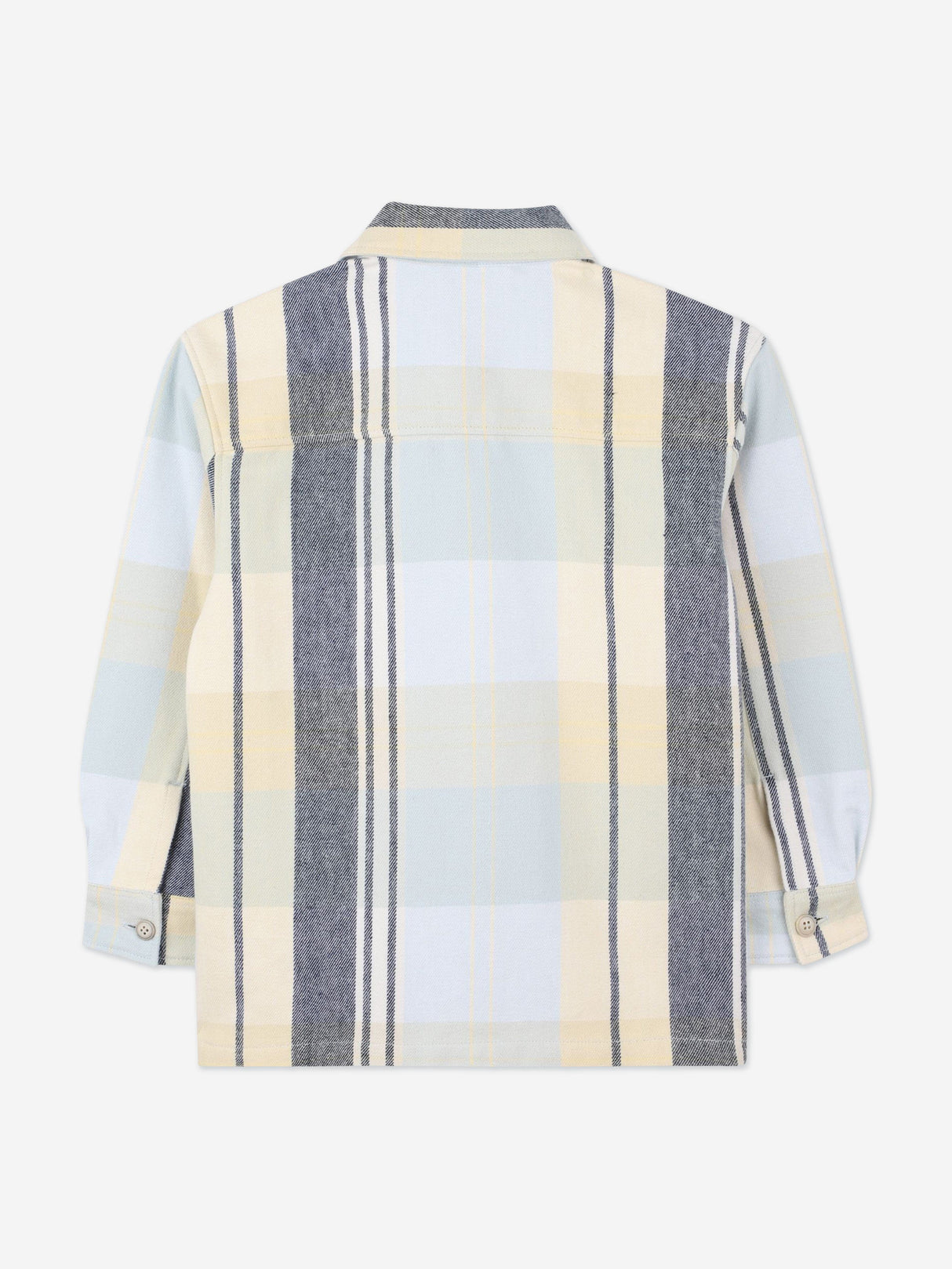 BOSS Boys Checked Logo Shirt in Blue