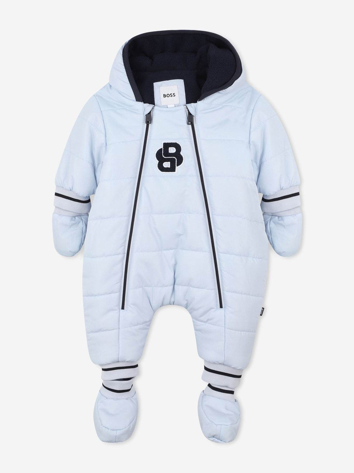 BOSS Baby Boys Monogram Snowsuit in Blue