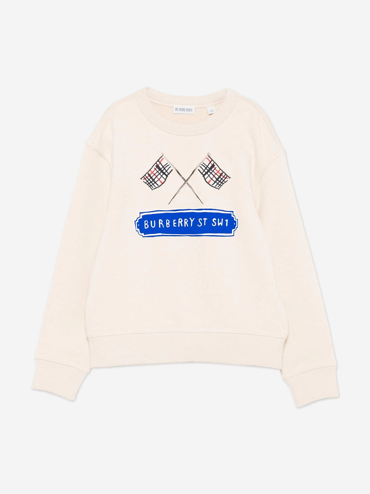 Burberry Boys Flag Logo Sweatshirt in Ivory