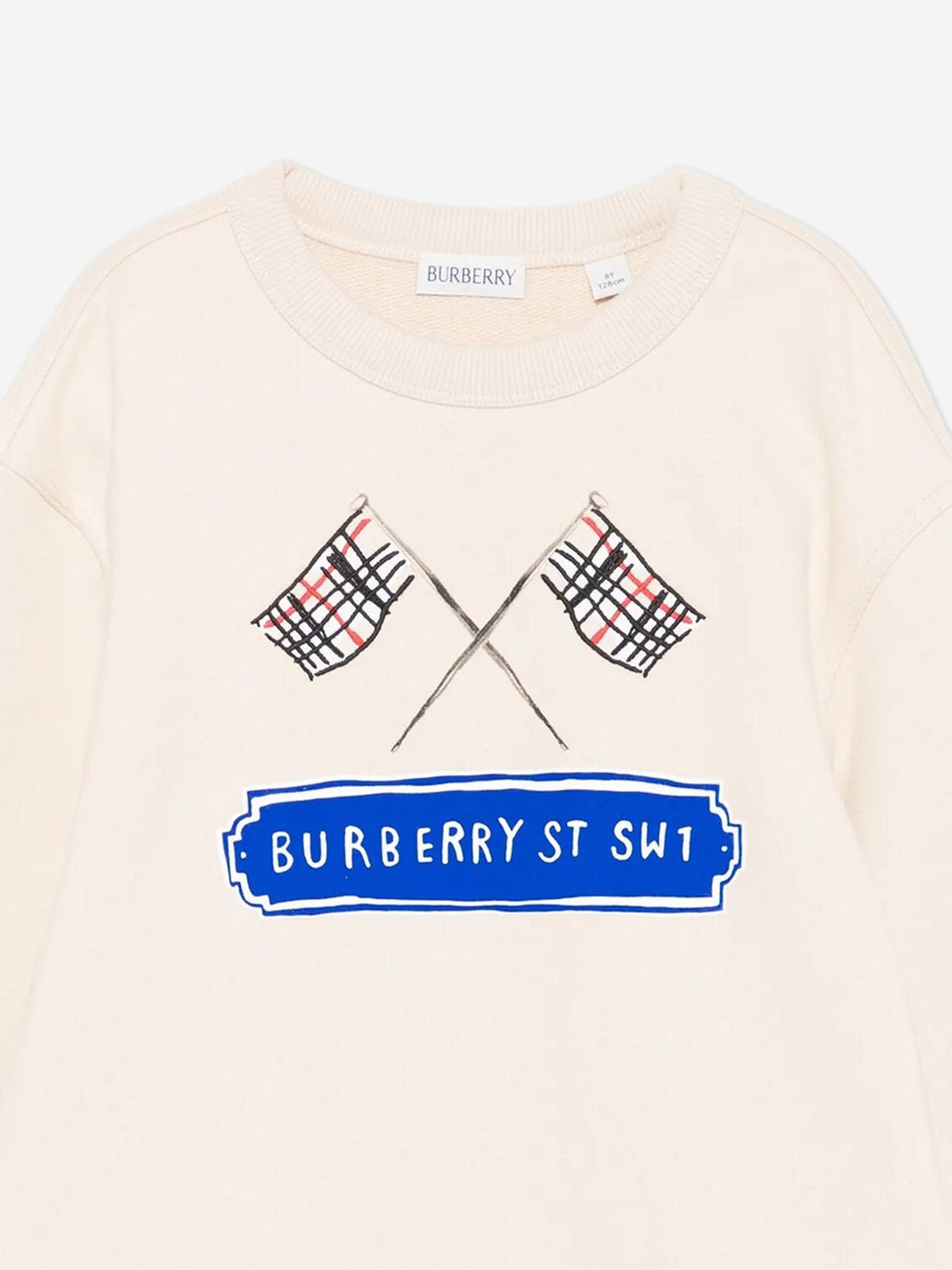 Burberry Boys Flag Logo Sweatshirt in Ivory